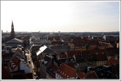View to the west from Rundetaarn (The Round Tower).  Sankt Petri Kirke can be seen on the left.