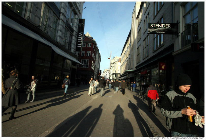 Long shadows on Str?get.  The one with the bent elbow and camera bag at the hip is mine.