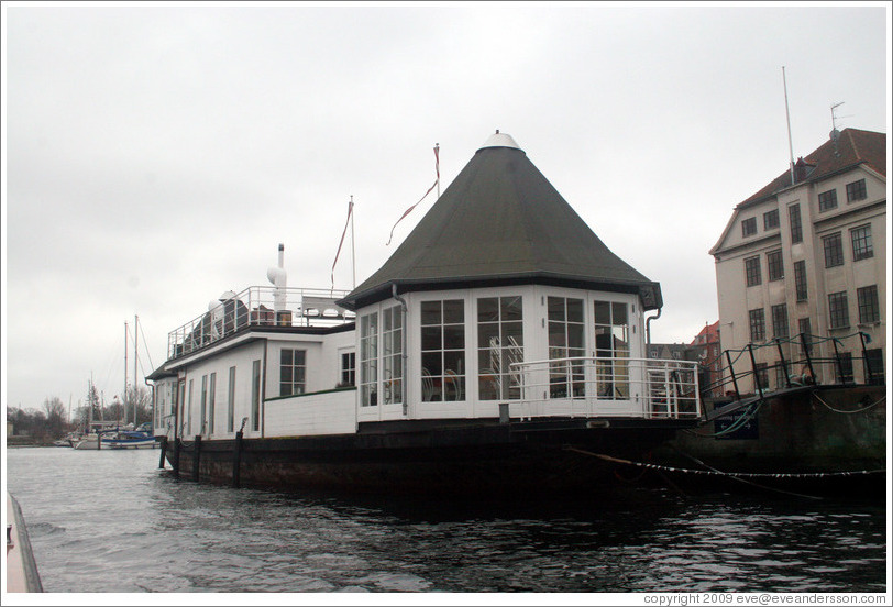 Restaurant boat.  Port of Copenhagen.