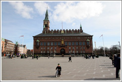 Child on bicycle.  R?us (Town Hall).