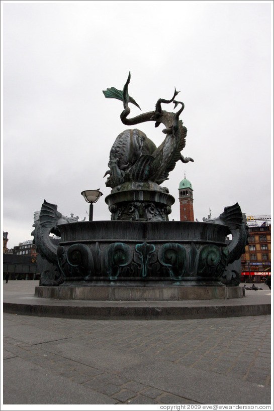 Fountain in front of R?us (Town Hall).