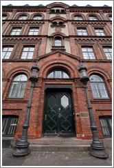 Old street lamps in front of K?benhavns Bymuseum (Copenhagen City Museum).  Absalonsgade.  Vesterbro district.