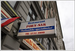 Thai restaurant Porn Sak.  Halmtorvet,  Vesterbro district.