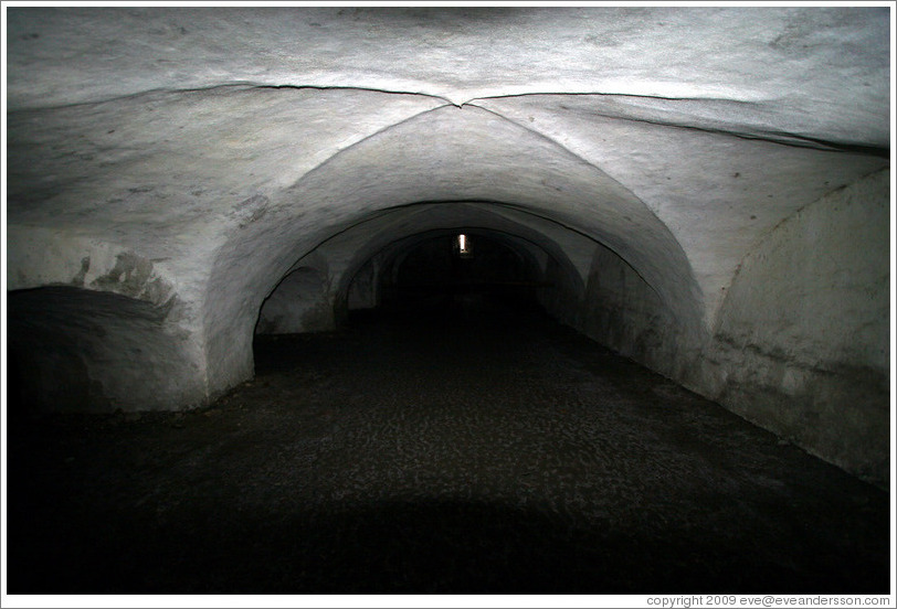 Casemates (underground rooms and tunnels).  Kronborg Castle.  Helsing?r.