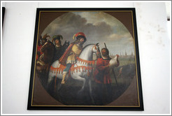 Painting of King Frederik I before the besieged Copenhagen.  Queen's gallery.  Kronborg Castle.  Helsing?r.