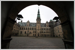 Castle yard.  Kronborg Castle.  Helsing?r.