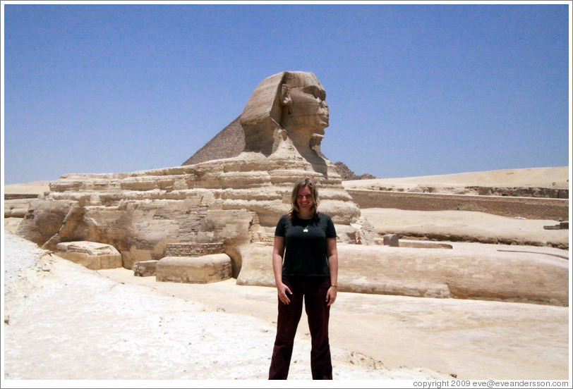 Eve in front of the Great Sphinx.