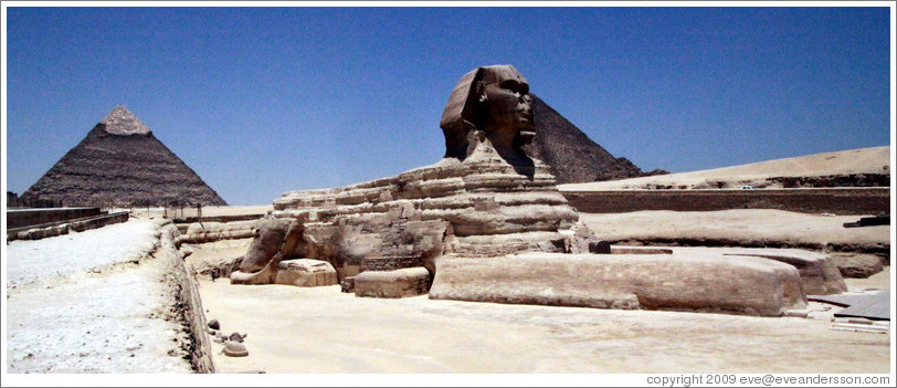 The Great Sphinx and the Pyramid of Khafre.