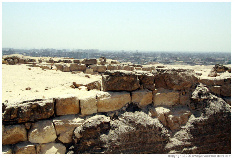 Tomb of Hetepheres, with the city of Cairo in the background.