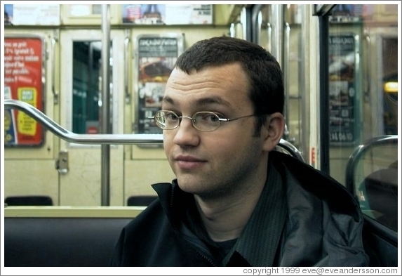 Rolf on the Paris Metro.