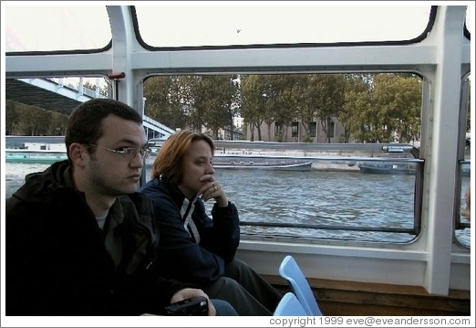 Tracy and Rolf on the Bat-o-Bus, Seine River.