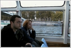 Tracy and Rolf on the Bat-o-Bus, Seine River.
