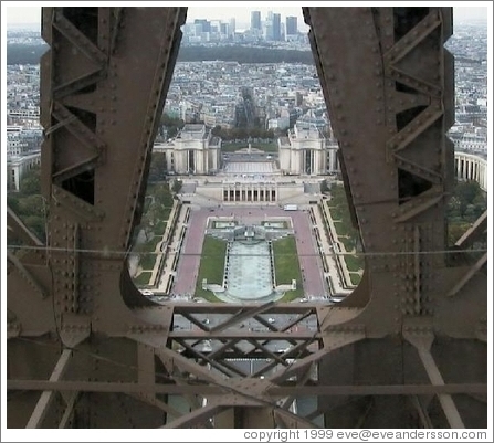Trocadero, viewed from the elevator of the Eiffel Tower.