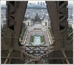 Trocadero, viewed from the elevator of the Eiffel Tower.