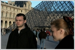 Rolf looking mad in front of the Louvre.