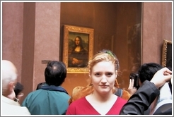 Louvre.  Eve looking like the Mona Lisa.