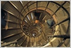 Spiral staircase inside the Arc de Triomphe.