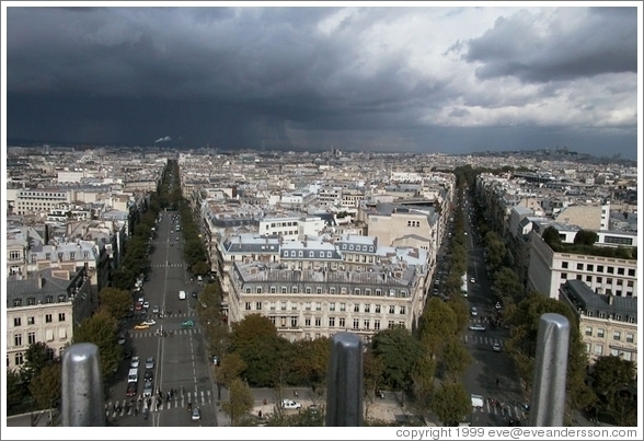 View of Paris from the Arc de Triomphe.