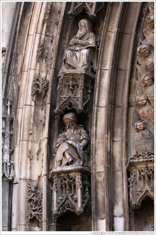 Men on thrones(?).  Cathedrale St-Sauveur.