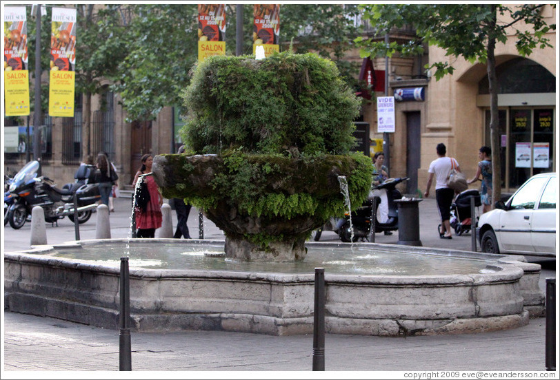 La fontaine des Neuf Canons (Nine Cannons).  Built in 1691.  Cours Mirabeau.