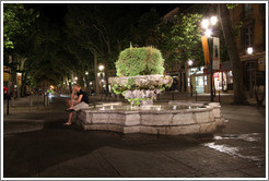 Fontaine des Neuf Canons (Nine Cannons) at night.  Built in 1691.  Cours Mirabeau.