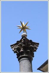 Fountain detail.  Place des Augustins.  Old town.