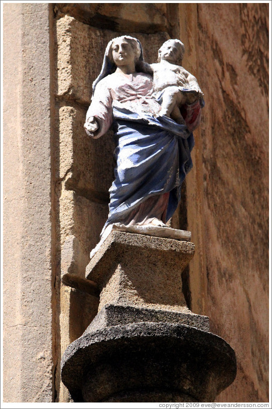 Oratory depicting (perhaps) the Virgin Mary.  Rue de l'Ancienne Madeleine.  Old town.