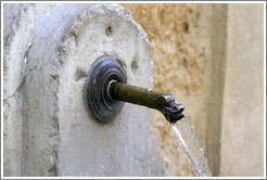 Spout on an otherwise nondescript fountain.  Rue Loubon.  Old town.