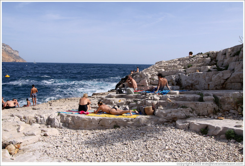 Sunbathers.  Calanque de Port-Miou.