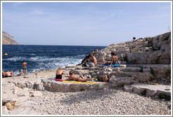 Sunbathers.  Calanque de Port-Miou.