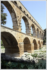 Pont du Gard, a Roman aqueduct built (perhaps) in the 1st century AD.