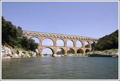 Pont du Gard, a Roman aqueduct built (perhaps) in the 1st century AD.