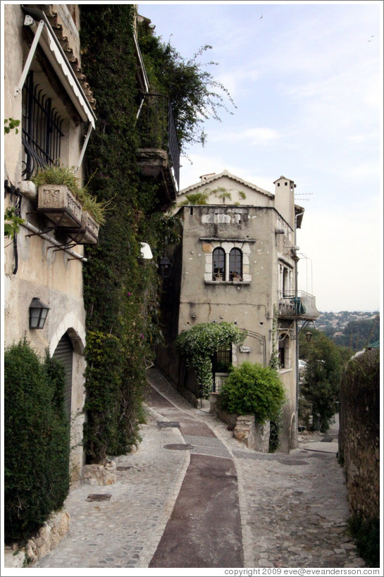 Street along edge of the village center.