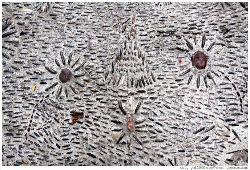 Stone pattern in the road.