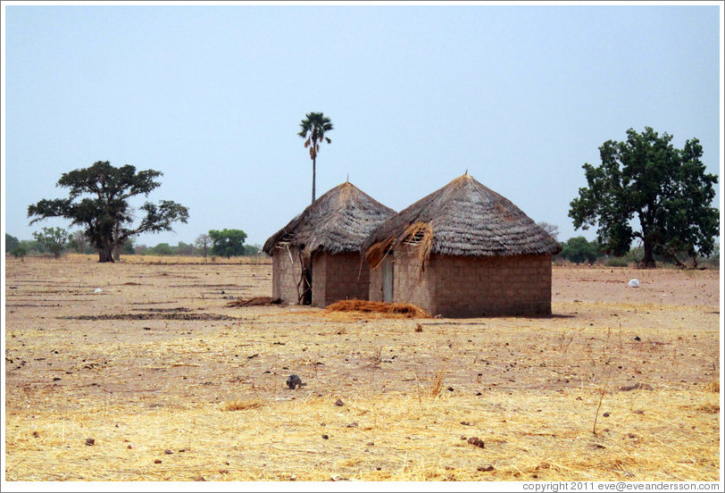 Two huts.