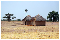 Two huts.