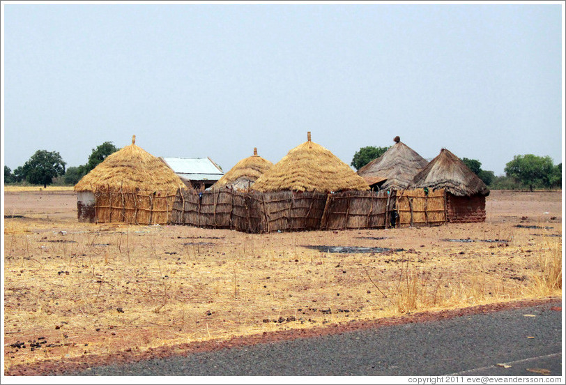 Village at the side of North Bank Road.