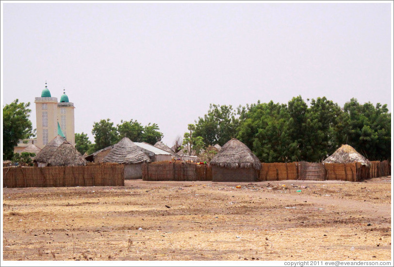Village with mosque.