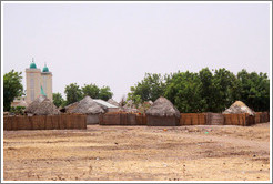 Village with mosque.