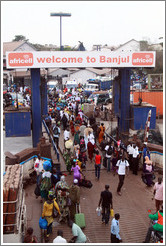 Ferry sign: "Welcome to Banjul".