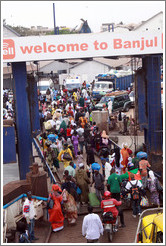 Ferry sign: "Welcome to Banjul".