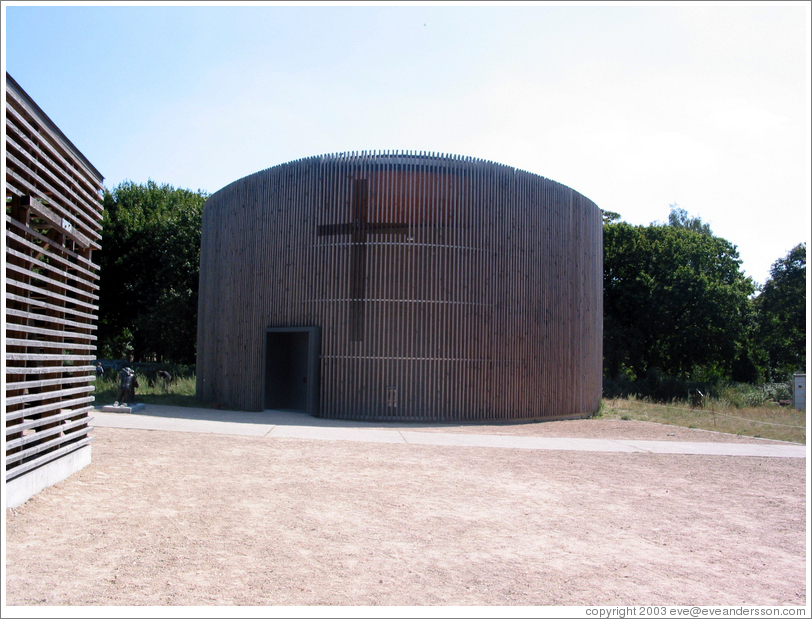 Church near Berlin Wall memorial.