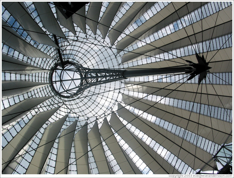 Ceiling of Potsdamer Platz tent-like building.