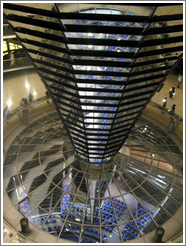 Inside the Reichstag dome.