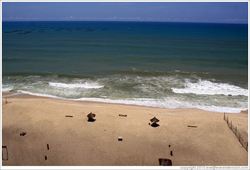 View of the beach from the lighthouse.