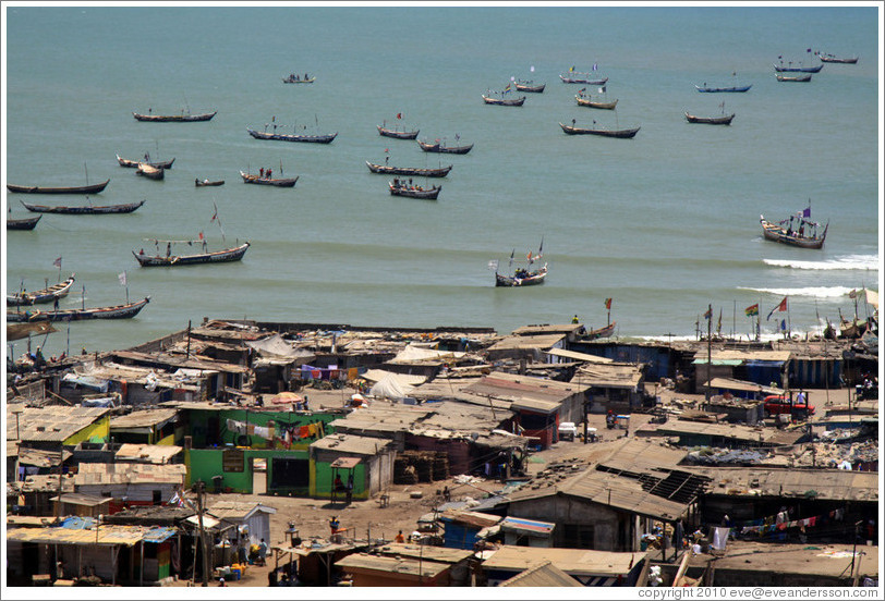 View of the harbor from the lighthouse.