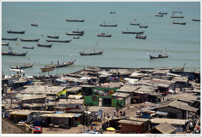 View of the harbor from the lighthouse.