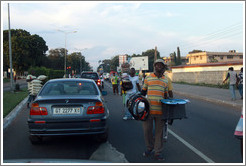 Road with vendors.