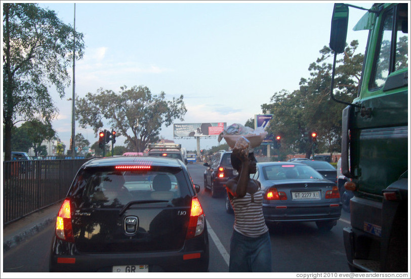 Road with vendors.