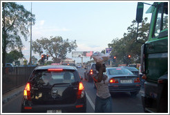 Road with vendors.